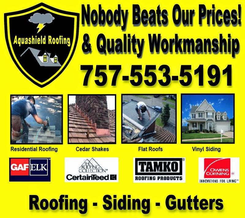 Aquashield Roofing Corporation | 3838 Rica Dr, Virginia Beach, VA 23453 | Phone: (757) 553-5191