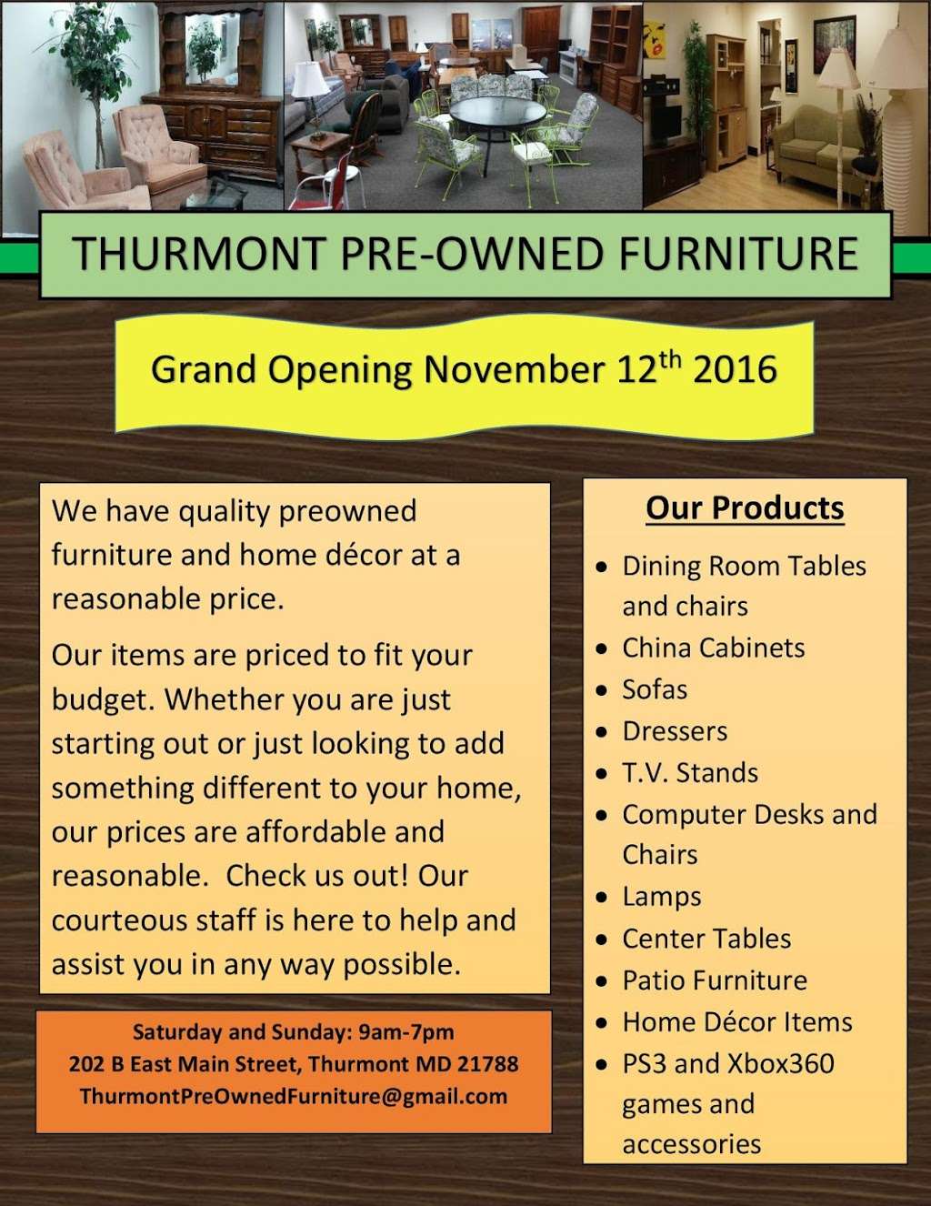 Thurmont Preowned Furniture Warehouse | 202 B East Main Street, Thurmont, MD 21788 | Phone: (301) 969-2746