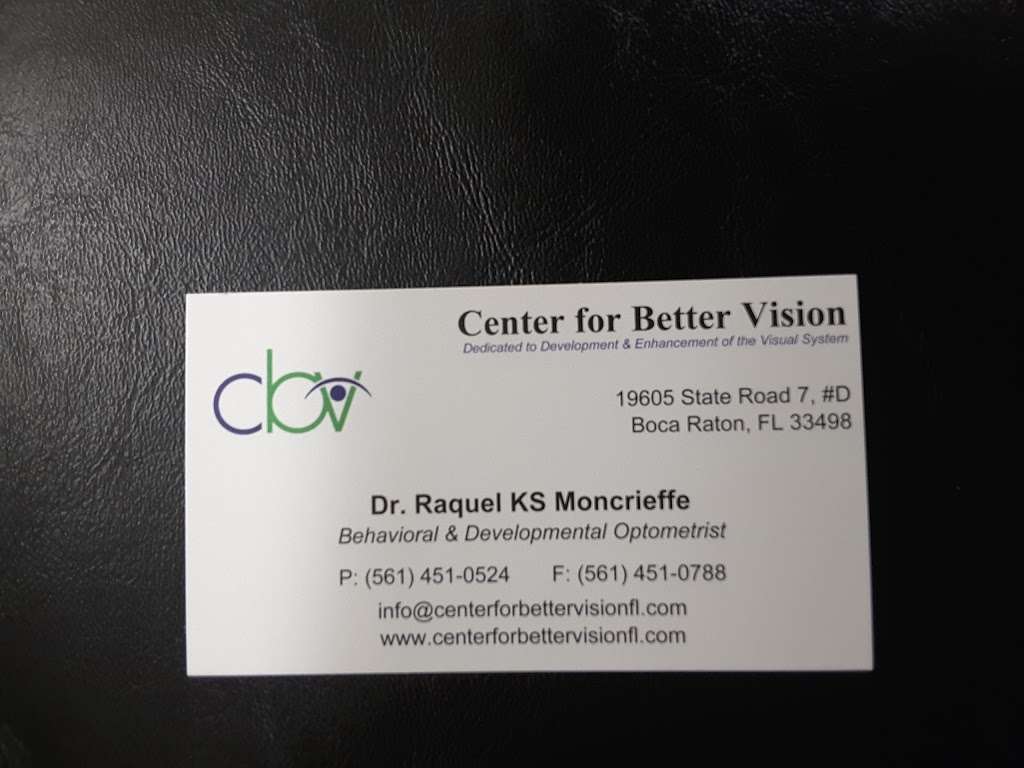 Center For Better Vision | 19605 FL-7 Suite D, Boca Raton, FL 33498 | Phone: (561) 451-0524