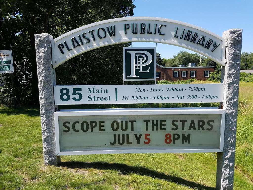 Plaistow Public Library | 85 Main St, Plaistow, NH 03865 | Phone: (603) 382-6011