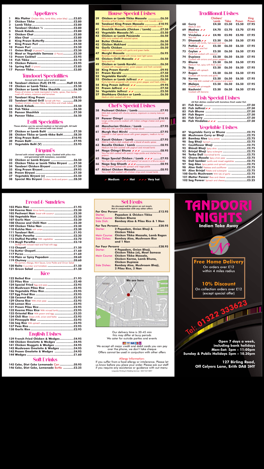 Tandoori Nights Erith | 127 Birling Rd, Erith DA8 3HY, UK | Phone: 01322 333623