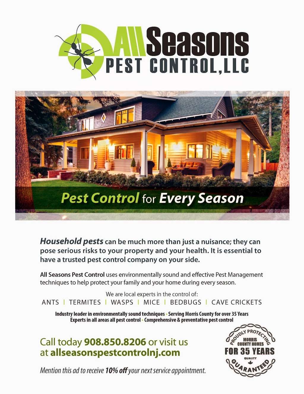 All Seasons Pest Control | 299 Alexandria Dr, Hackettstown, NJ 07840 | Phone: (908) 850-8206