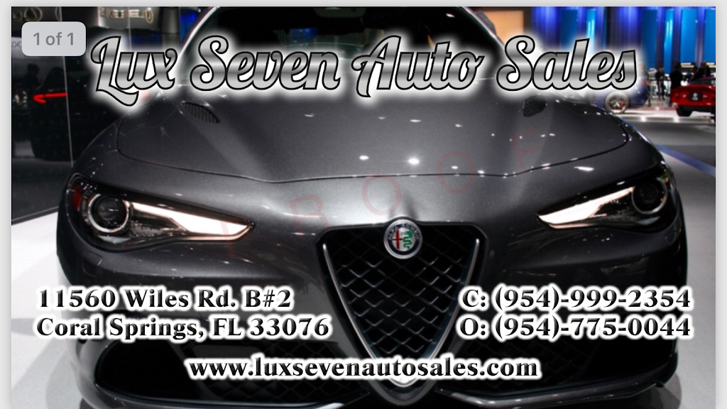 Luxsevenautosales | 11560 Wiles Rd ste#2, Coral Springs, FL 33076, USA | Phone: (954) 999-2354