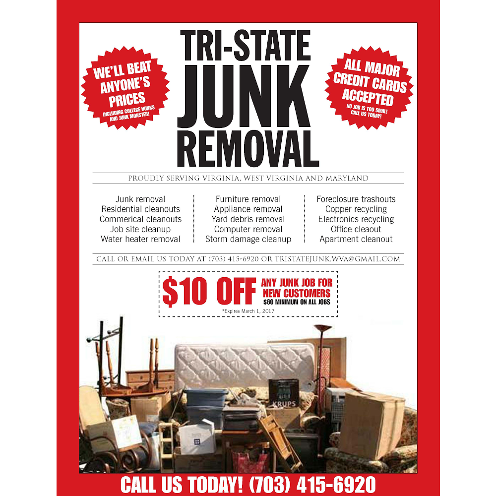 TRI-STATE JUNK REMOVAL & MOVING | 79 Kensington Terrace, Martinsburg, WV 25405, USA | Phone: (703) 415-6920