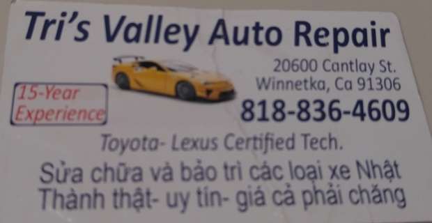 Tris Valley Auto Repair | 20600 Cantlay St, Canoga Park, CA 91306, USA | Phone: (818) 836-4609