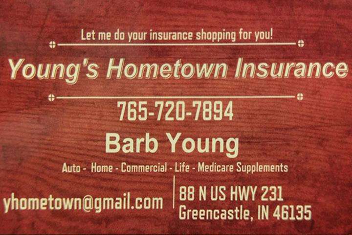 Youngs Hometown Insurance | 88 US-231, Greencastle, IN 46135, USA | Phone: (765) 720-7894