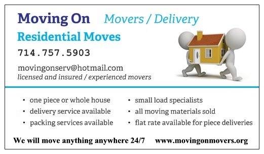 Moving On Movers | 2824 W Academy Ave, Anaheim, CA 92804 | Phone: (714) 757-5903