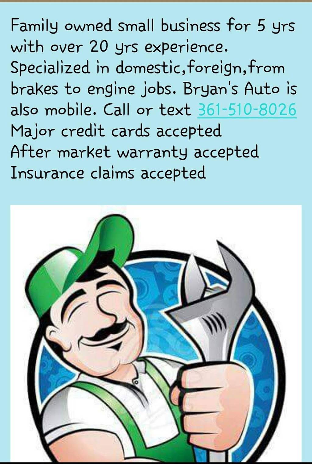 Bryans auto | 3322 Dillon Ln #135, Corpus Christi, TX 78416, USA | Phone: (361) 510-8026