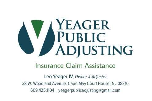 Yeager Public Adjusting | 200 Holly Ln, Linwood, NJ 08221, USA | Phone: (609) 425-1104