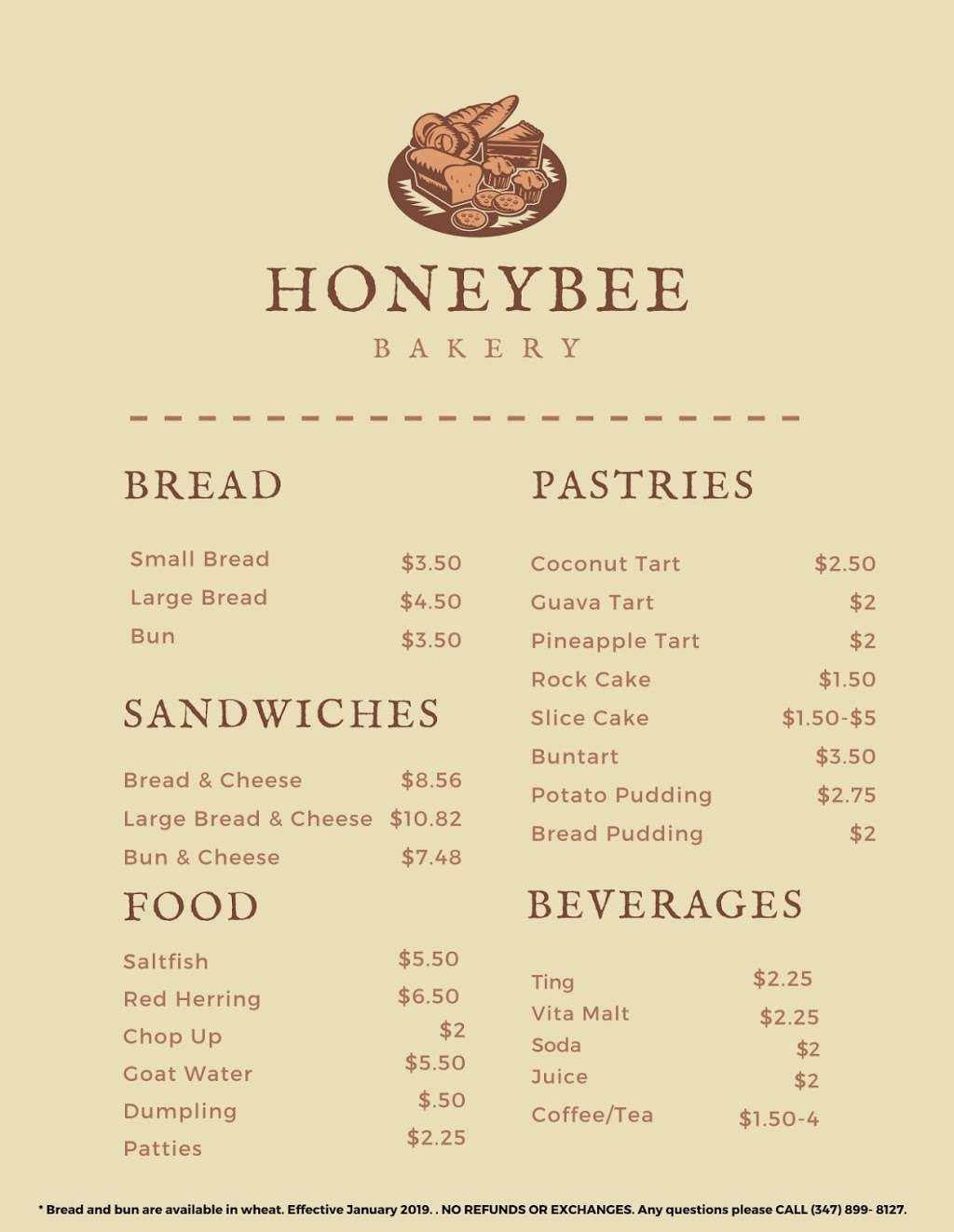 HoneyBee Bakery | 1355 E Gun Hill Rd, The Bronx, NY 10469 | Phone: (347) 899-8127