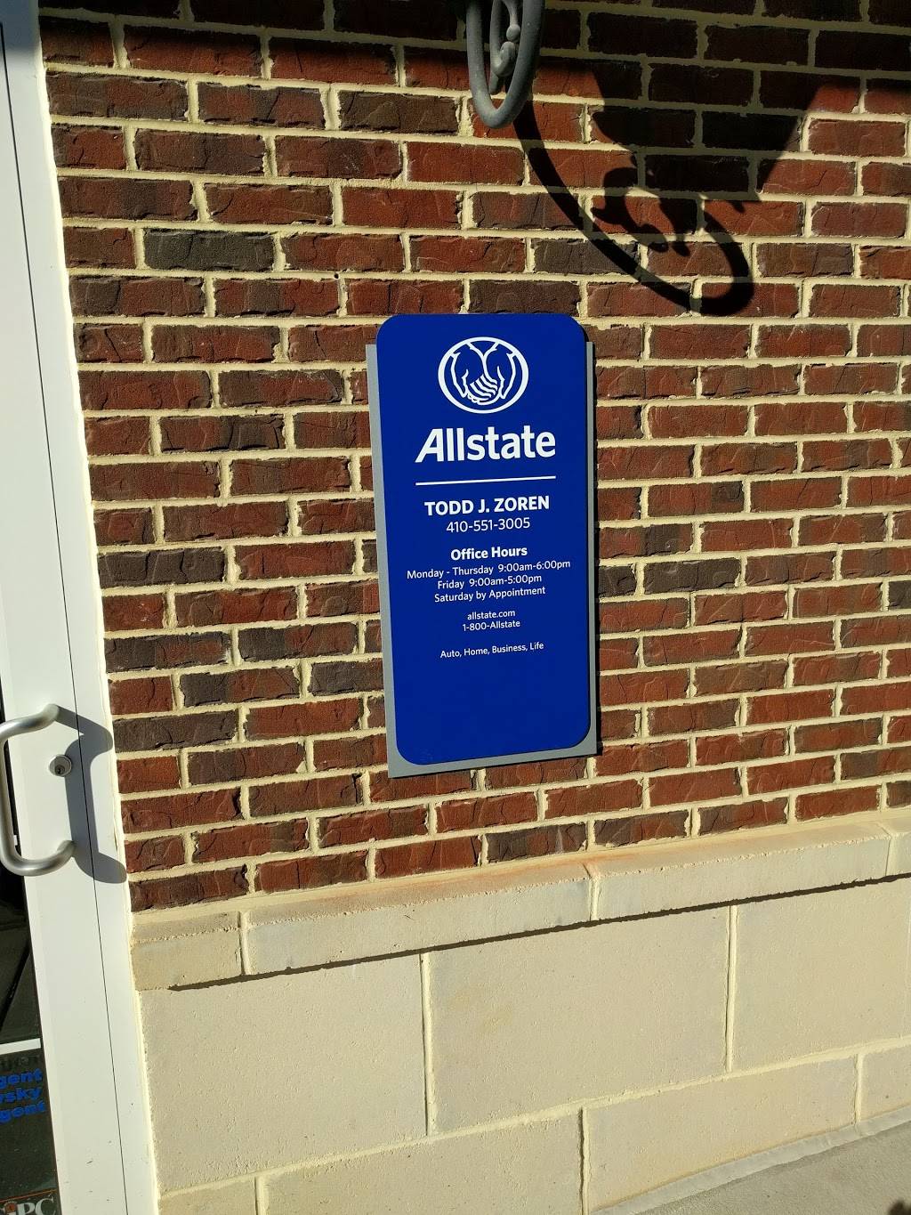 Todd J. Zoren: Allstate Insurance | 6010 Meadowridge Center Dr Ste G, Elkridge, MD 21075, USA | Phone: (410) 551-3005