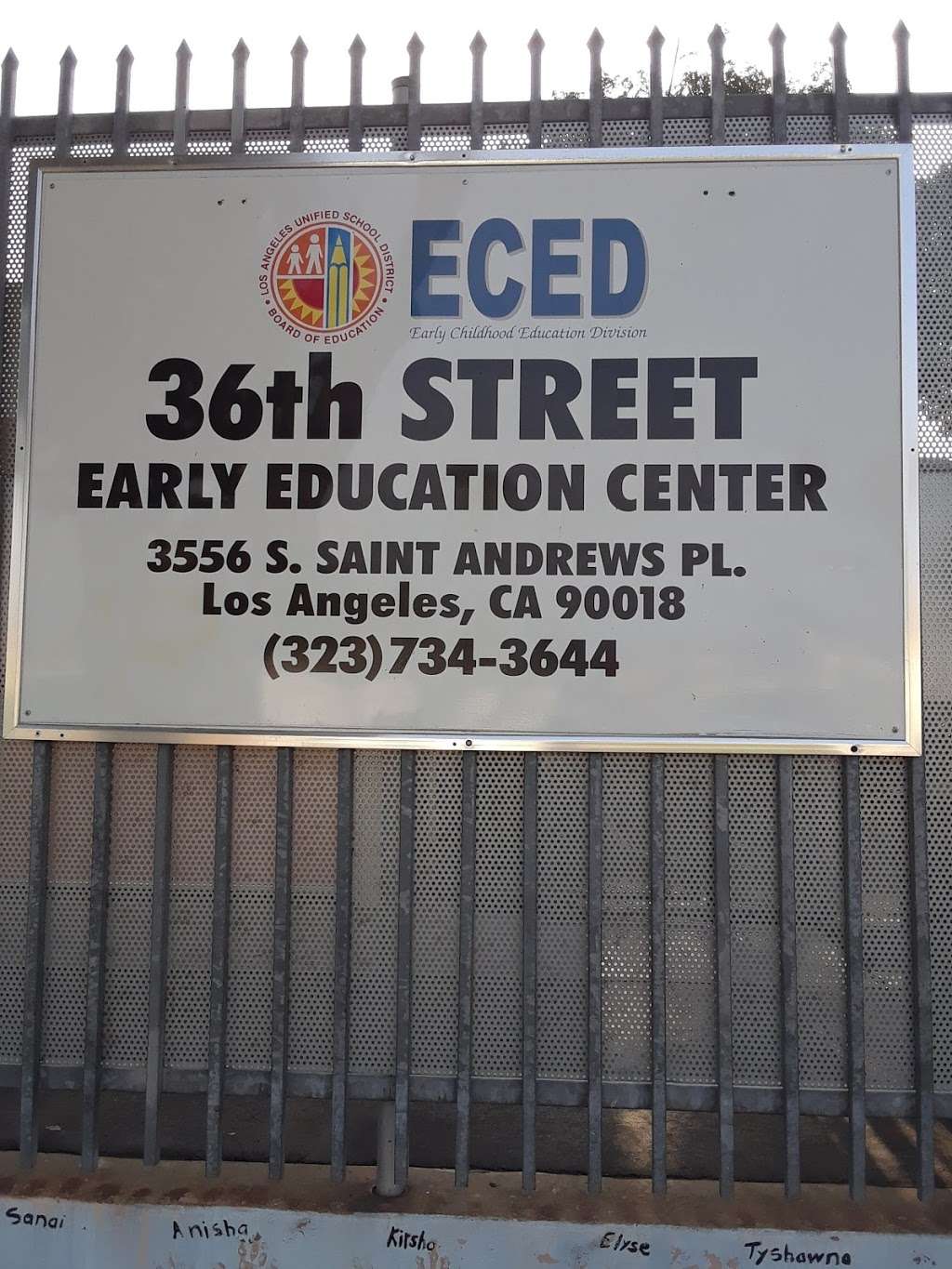 36th Street Early Education Center | 3556 S St Andrews Pl, Los Angeles, CA 90018, USA | Phone: (323) 734-3644