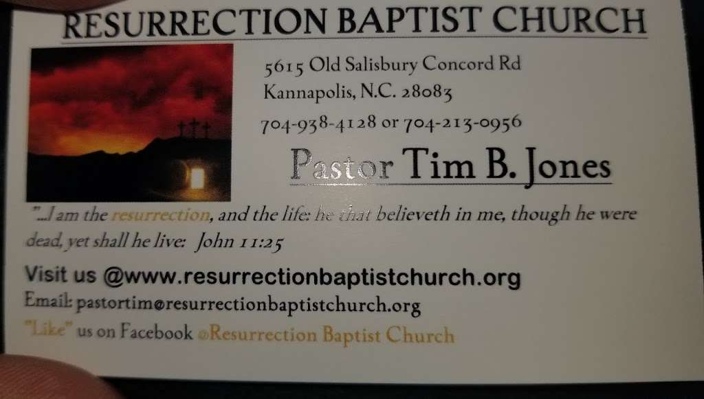Resurrection Baptist Church | 5615 Old Salisbury-Concord Rd, Kannapolis, NC 28083, USA | Phone: (704) 925-1059