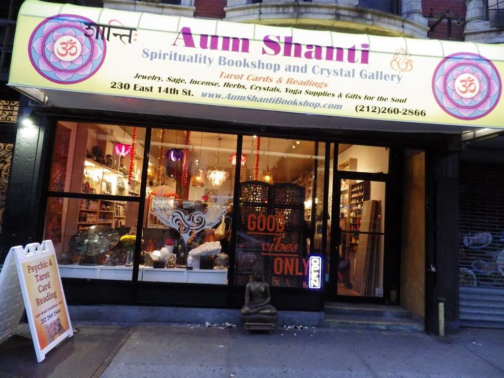 Aum Shanti Bookshop & Tarot Card Readings | 230 E 14th St, New York, NY 10003, USA | Phone: (212) 260-2866