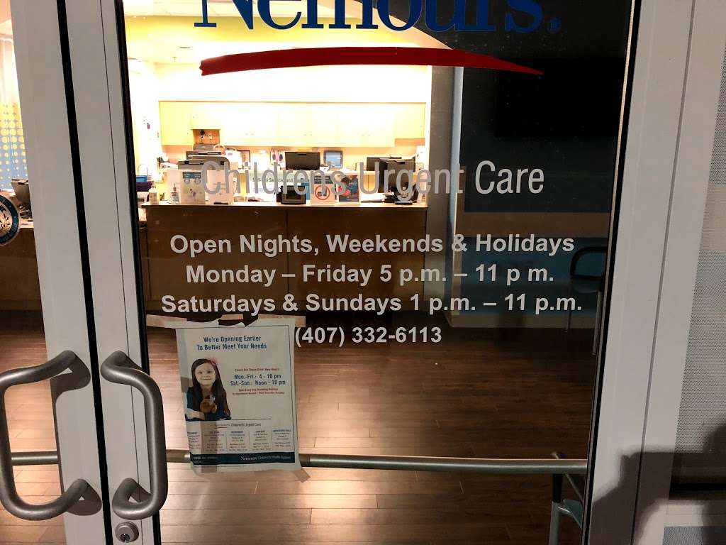 Nemours Urgent Care | 9352 Narcoossee Rd, Orlando, FL 32827 | Phone: (407) 243-2040