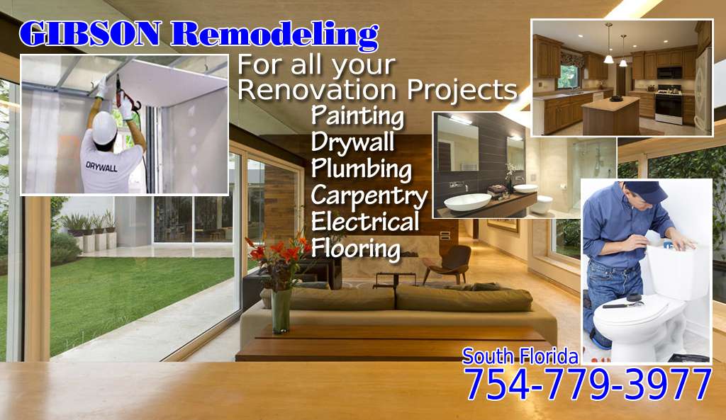 Gibson Remodeling | 2730 Forest Hills Blvd, Coral Springs, FL 33065, USA | Phone: (754) 779-3977