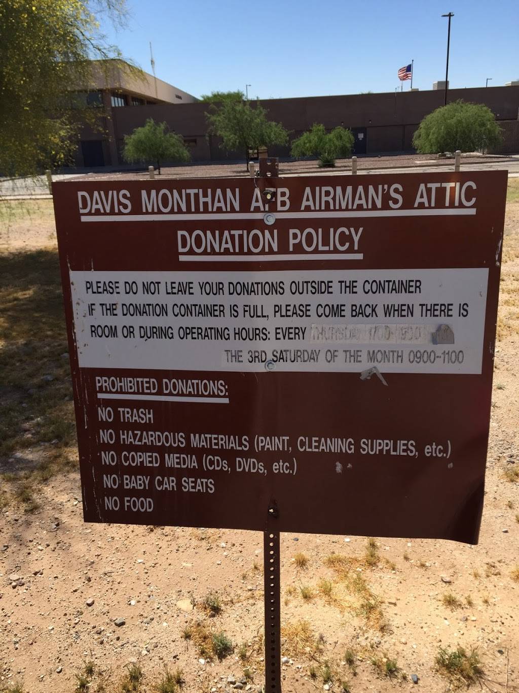 Airmans Attic | 2441 building, Davis Monthan AFB, Tucson, AZ 85707, USA | Phone: (520) 228-6816