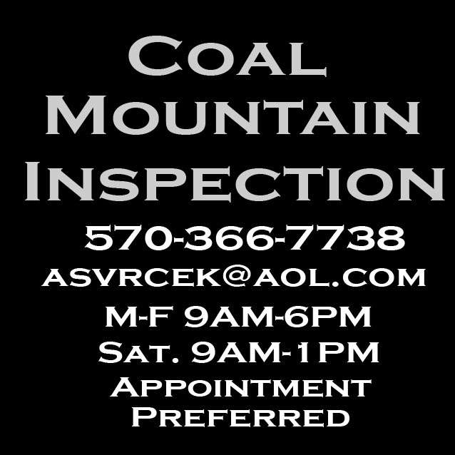 Coal Mountain Inspection | 1785 Centre Turnpike, Orwigsburg, PA 17961, USA | Phone: (570) 366-7738