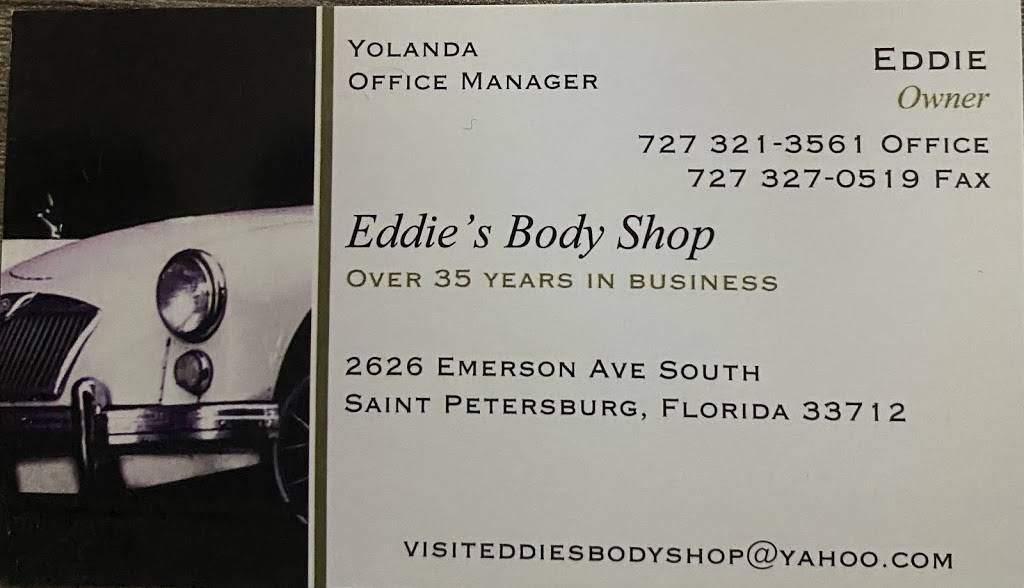 Eddies Body Shop (NEW LOCATION!!) | 2626 Emerson Ave S, St. Petersburg, FL 33712, USA | Phone: (727) 321-3561