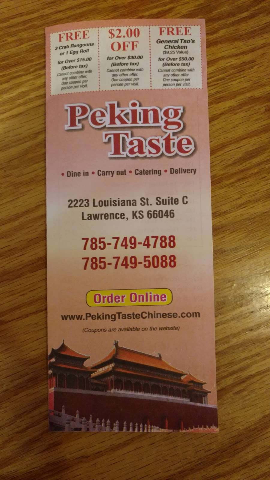 Peking Taste | 2223 Louisiana St, Lawrence, KS 66046, USA | Phone: (785) 749-4788