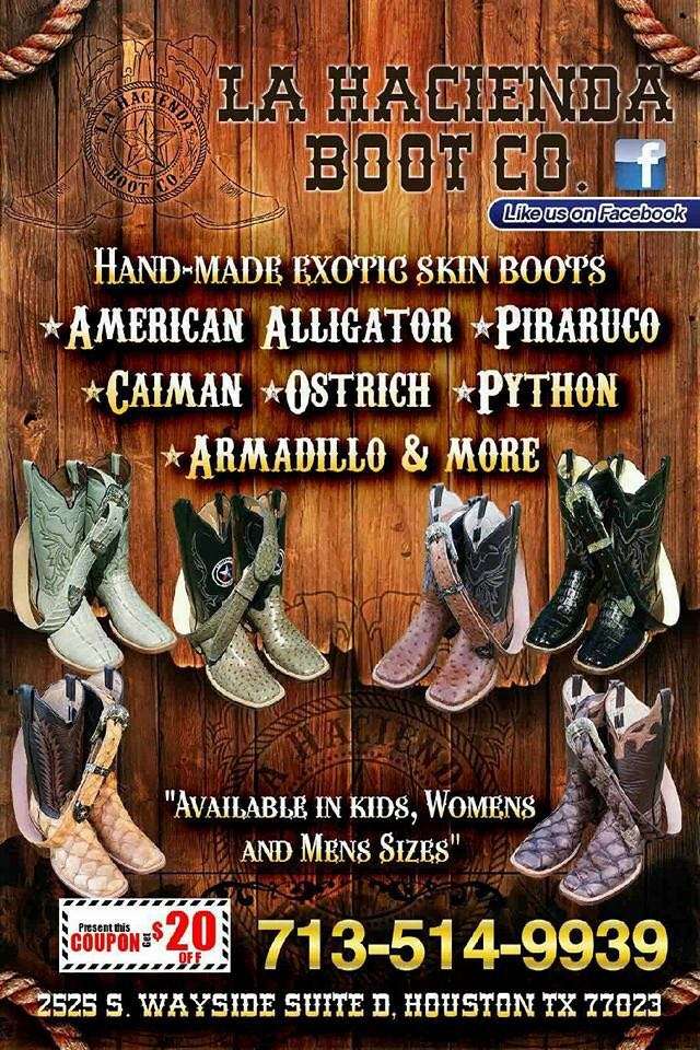 LA HACIENDA BOOT CO. | 2525 S Wayside Dr, Houston, TX 77023 | Phone: (713) 514-9939