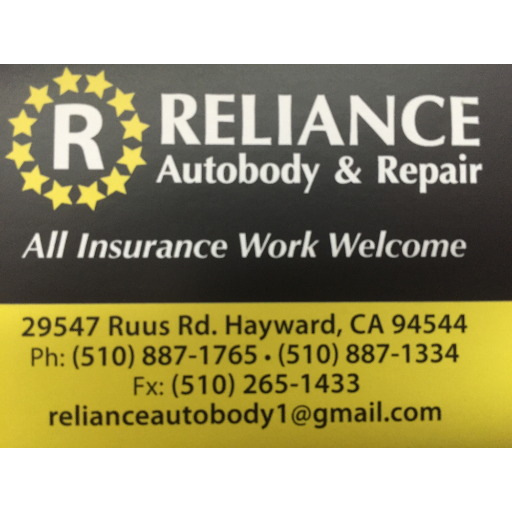 Reliance Autobody and Repair | 29547 Ruus Rd, Hayward, CA 94544, USA | Phone: (510) 887-1765