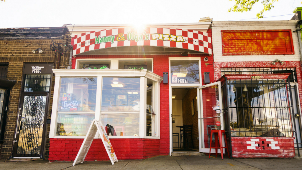 Manny & Olgas Pizza - Rhode Island Ave NE | 2117 Rhode Island Ave NE, Washington, DC 20018 | Phone: (202) 526-4100