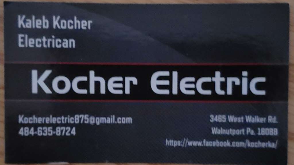 Kocher Electric | 3465 W Walker Rd, Walnutport, PA 18088, USA | Phone: (484) 635-8724