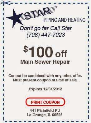 Star Piping & Heating Co | 441 E Plainfield Rd, Countryside, IL 60525, USA | Phone: (708) 447-7023