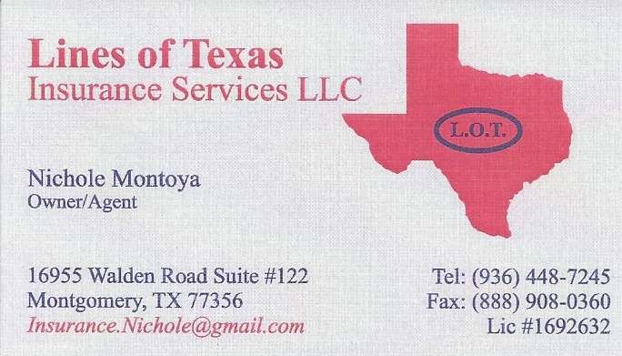 Lines of Texas Insurance Services, LLC | 16955 Walden Rd Ste 122, Montgomery, TX 77356, USA | Phone: (936) 448-7245