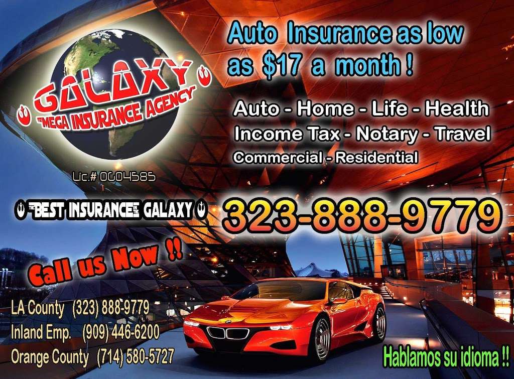 Galaxy Mega Insurance Agency | 2641 W Beverly Blvd, Montebello, CA 90640, USA | Phone: (323) 888-9779