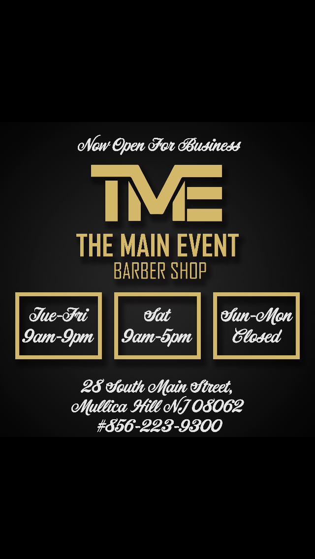 The Main Event Barbershop | 28 S Main St, Mullica Hill, NJ 08062 | Phone: (856) 223-9300