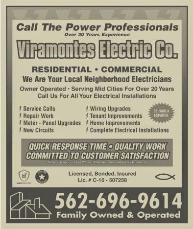 Viramontes Electric Co | 9811 Maryknoll Ave, Whittier, CA 90605, USA | Phone: (562) 696-9614