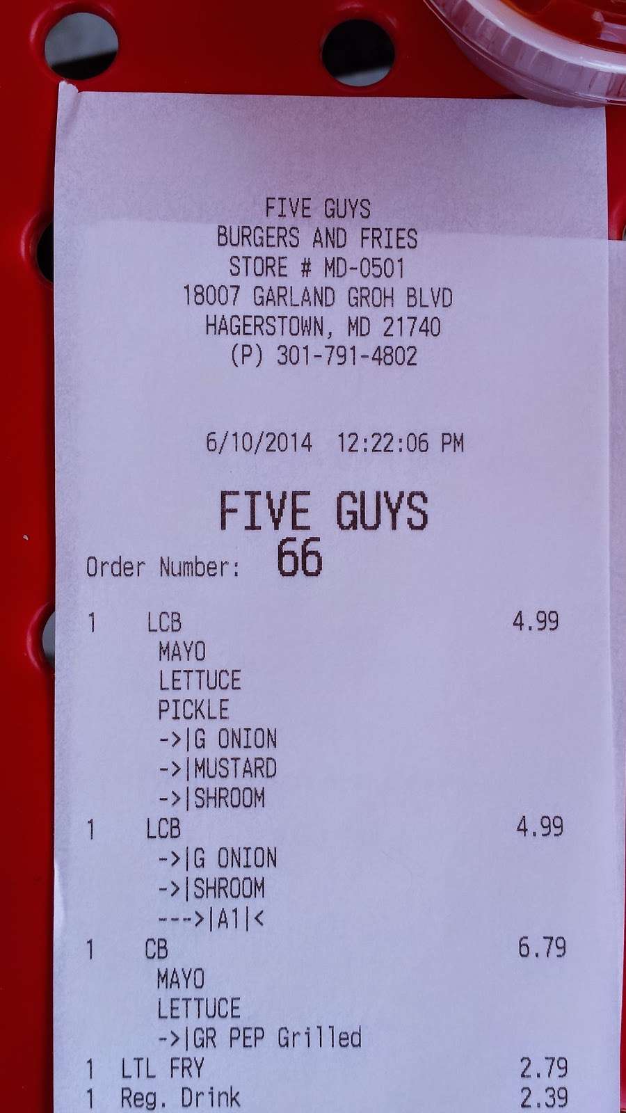 Five Guys | 18007 Garland Groh Blvd, Hagerstown, MD 21740 | Phone: (301) 791-4802