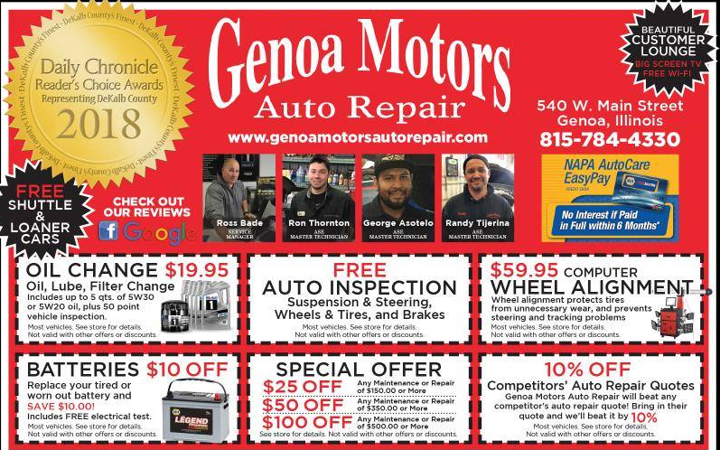 Genoa Motors Auto Sales | 231 Sycamore Rd, Genoa, IL 60135, USA | Phone: (815) 784-2600