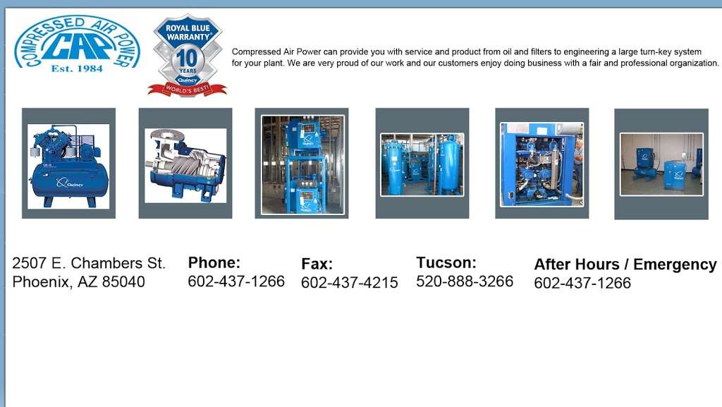 Compressed Air Power | 2507 E Chambers St, Phoenix, AZ 85040, USA