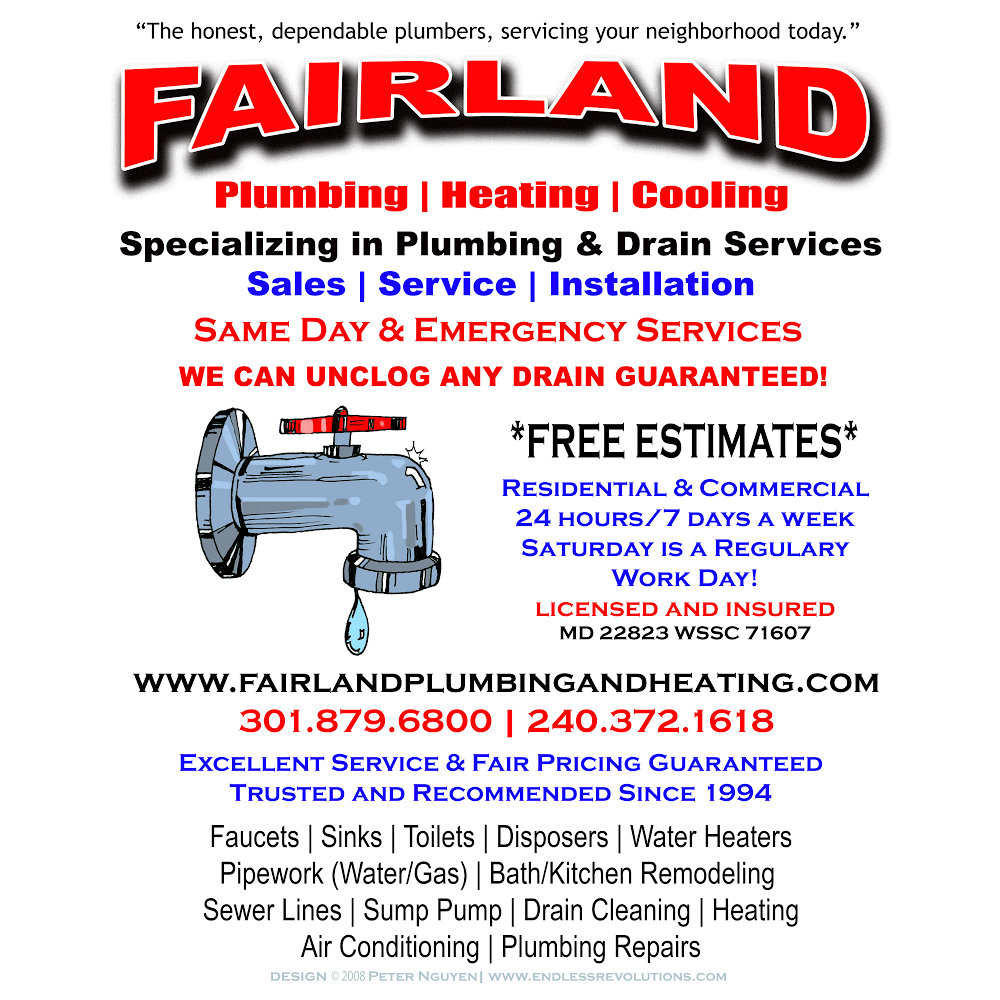 Fairland Plumbing & Heating | 1625, 4910 Brookeville Rd, Brookeville, MD 20833, USA | Phone: (301) 879-6800