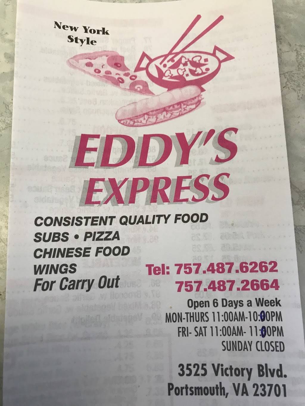 Eddys Express Restaurant | 3525 Victory Blvd, Portsmouth, VA 23701, USA | Phone: (757) 487-6262