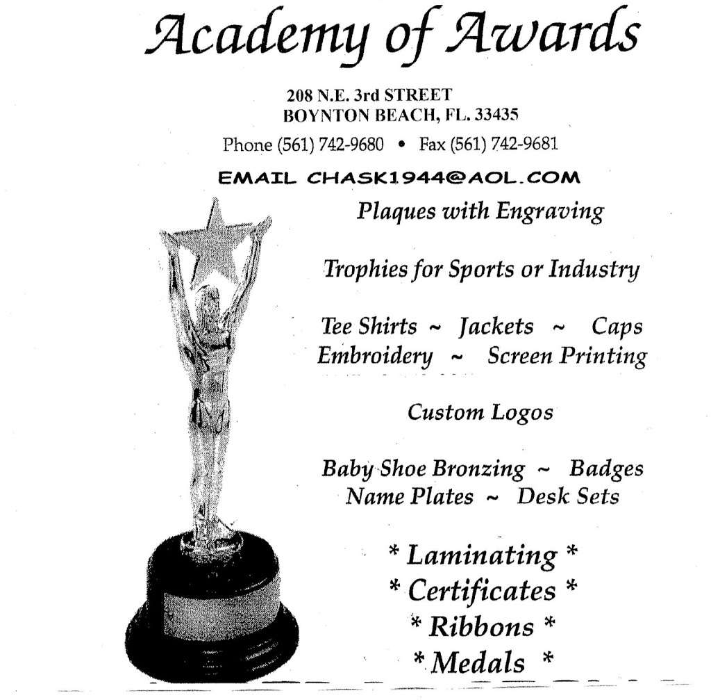 academy of awards inc | 208 NE 3rd St, Boynton Beach, FL 33435, USA | Phone: (561) 742-9680
