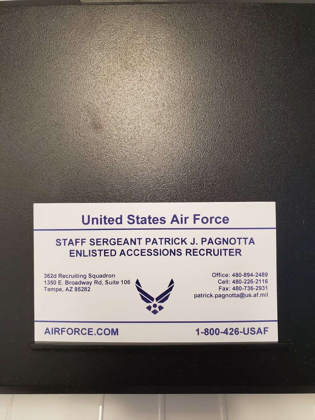 US Air Force Recruiting Office (ACTIVE DUTY) | 1350 E Broadway Rd Suite 106, Tempe, AZ 85282, USA | Phone: (480) 226-2112