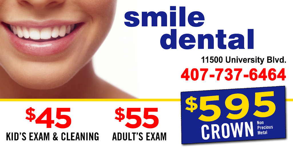Smile Dental | 11500 University Blvd, Orlando, FL 32817, USA | Phone: (407) 737-6464