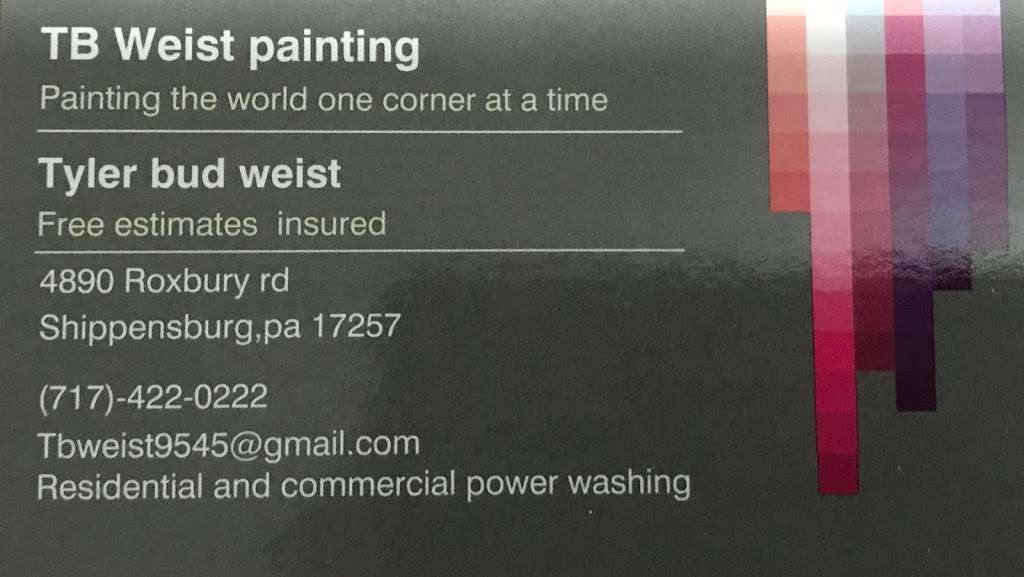 Tb Weist painting | 4890 Roxbury Rd, Shippensburg, PA 17257, USA | Phone: (717) 422-0222