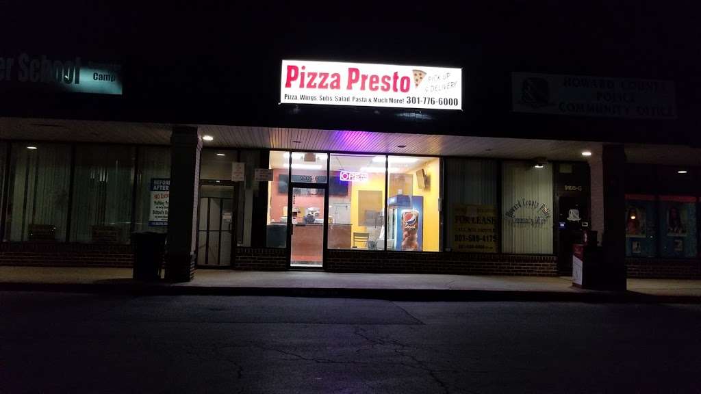 Pizza Presto | 9105 All Saints Rd, Laurel, MD 20723 | Phone: (301) 776-6000