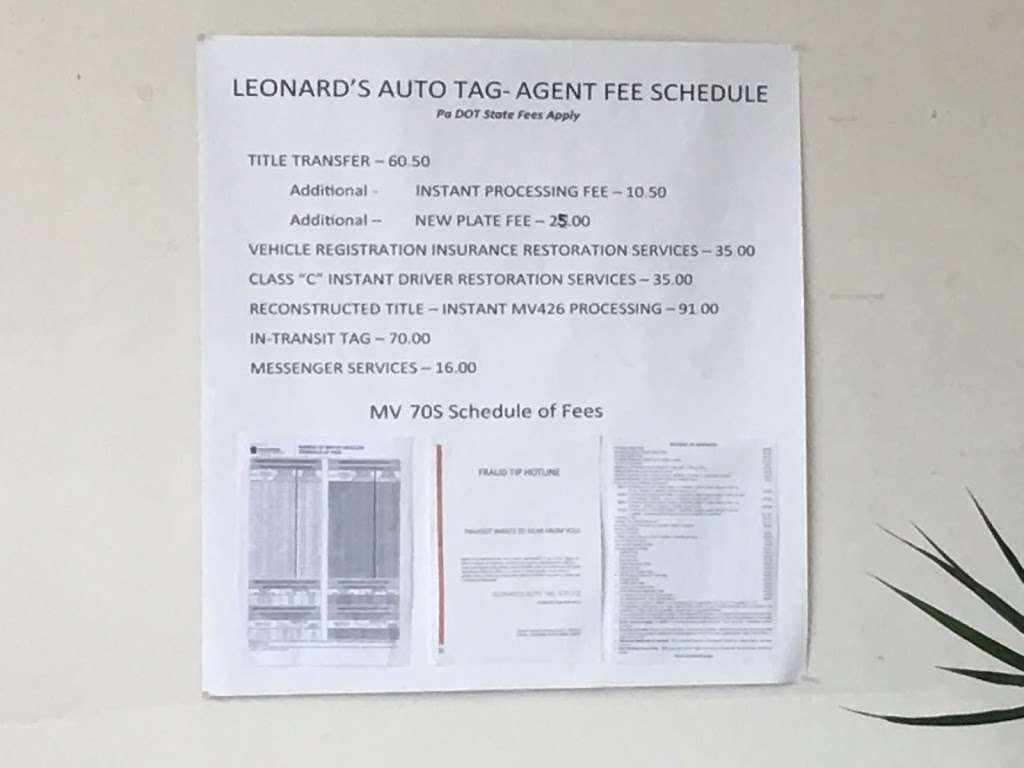 Leonards Auto Tags | 850 Sans Souci Pkwy, Hanover, PA 18706 | Phone: (570) 825-1930