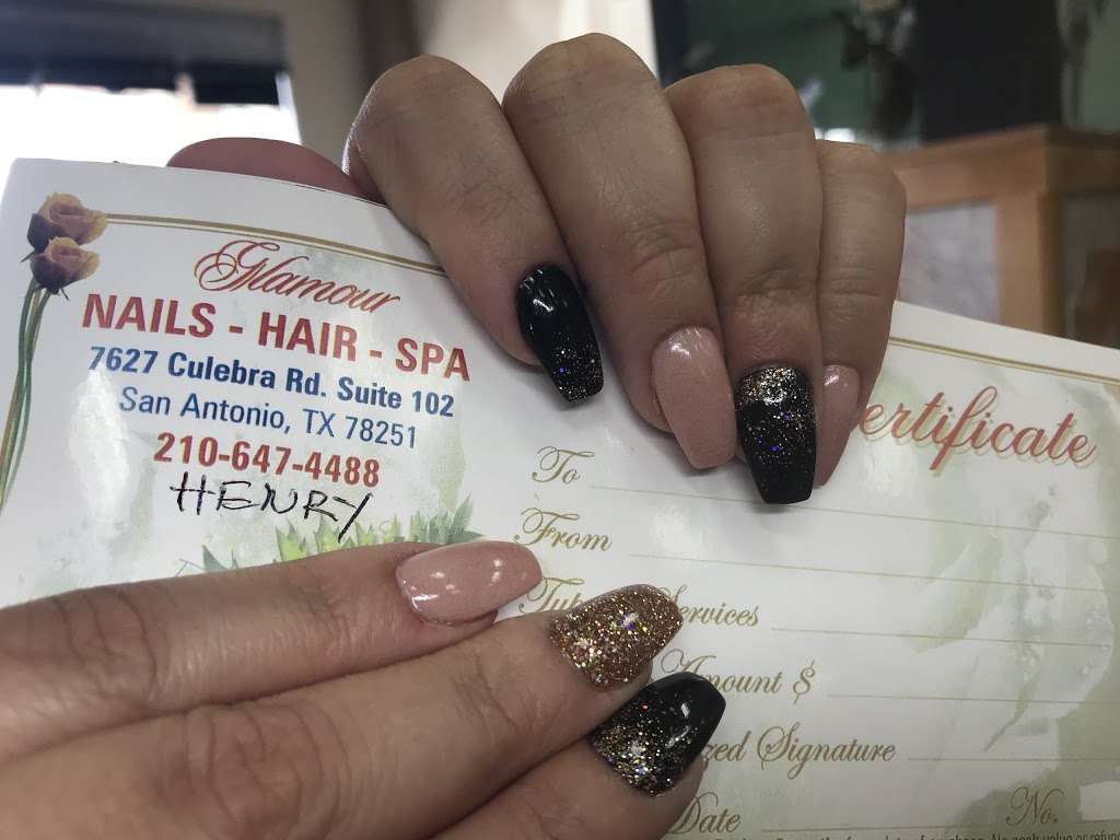 Glamour Nail Hair Spa | 7627 Culebra Rd #102, San Antonio, TX 78251, USA | Phone: (210) 647-4488