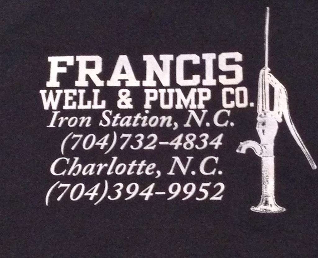 Francis Well & Pump Co. | 1501 Mt Zion Church Rd, Iron Station, NC 28080 | Phone: (704) 732-4834