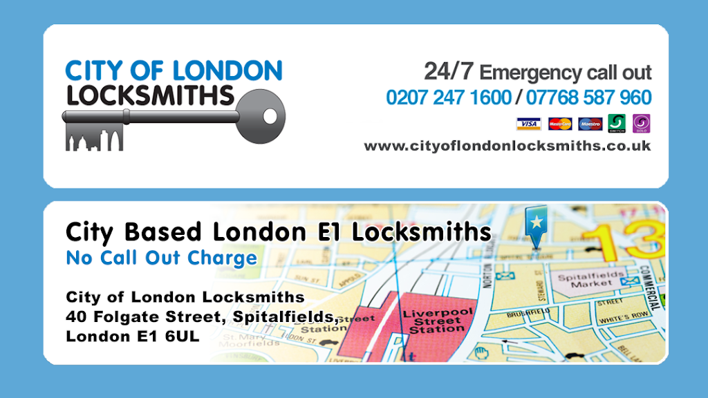 City of London Locksmiths | 40 Folgate St, Spitalfields, London E1 6UL, UK | Phone: 07768 587960