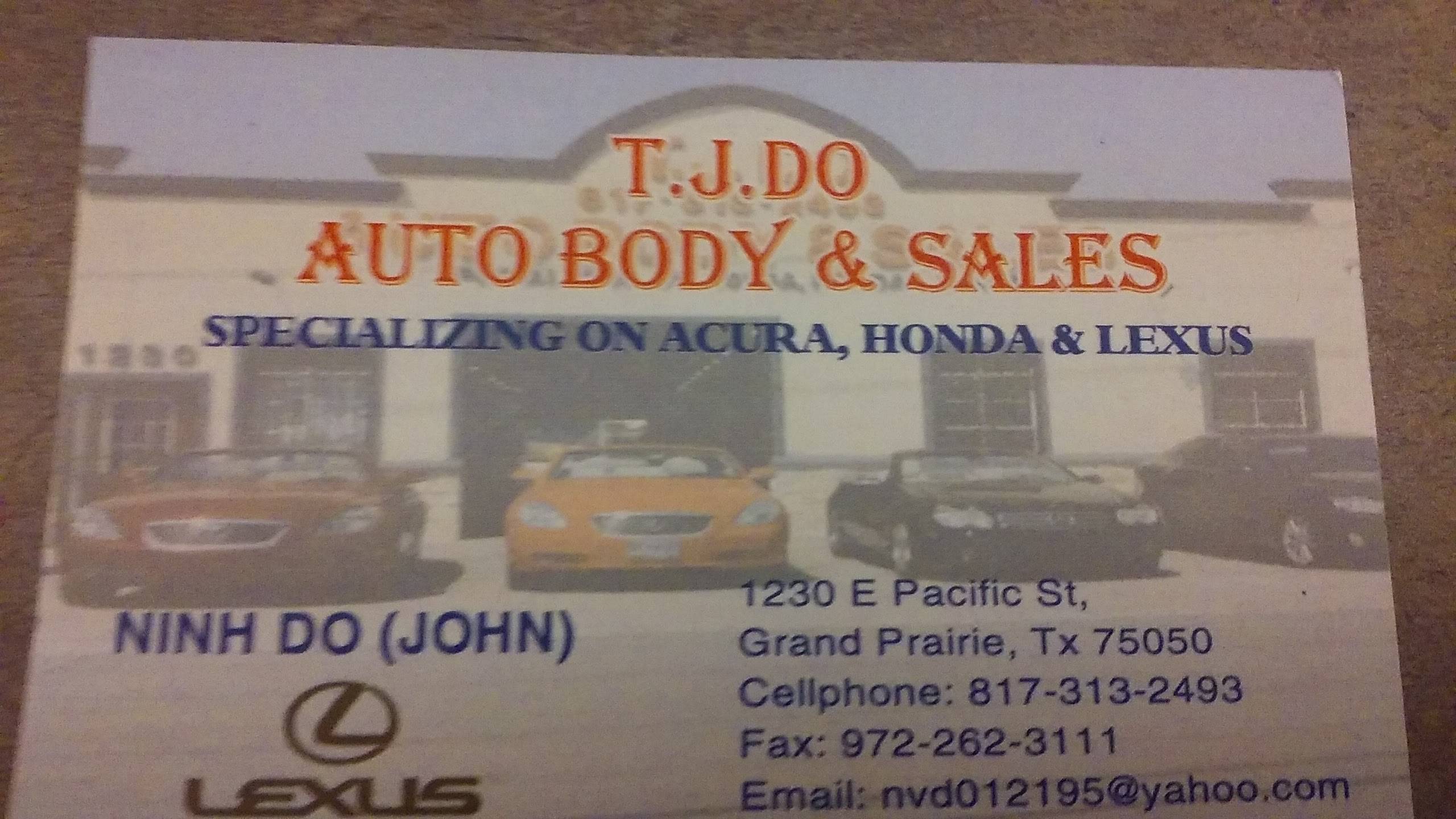 T.J.DO Auto Body & Sales | 1230 E Pacific St, Grand Prairie, TX 75050, United States | Phone: (817) 313-2493