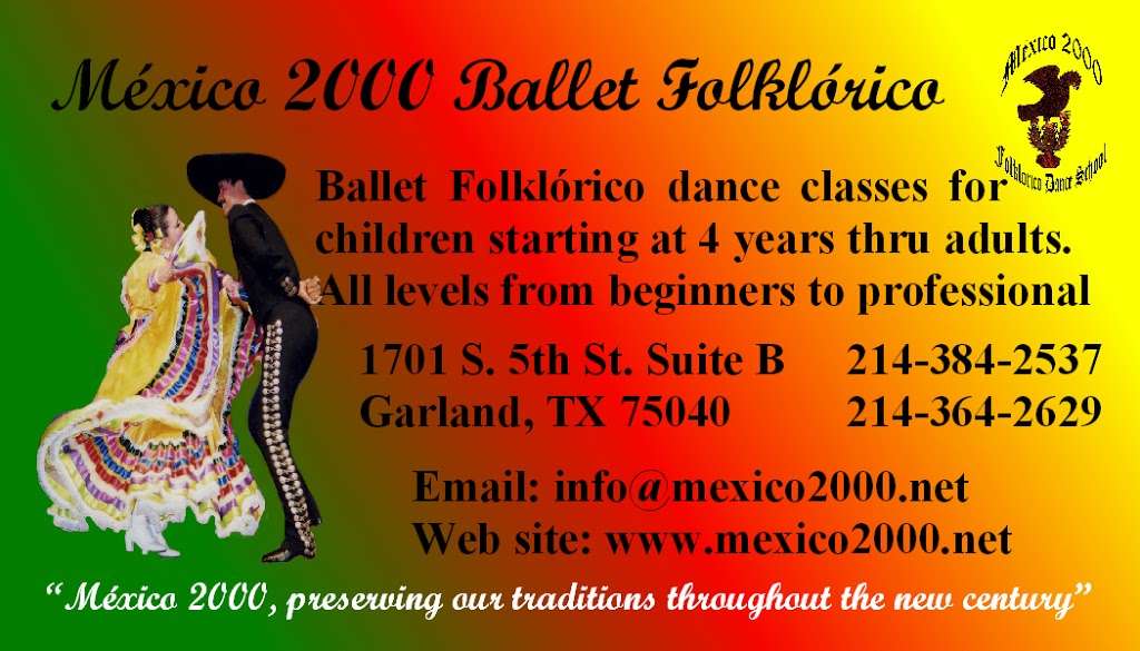 Mexico 2000 Ballet Folklorico & Dance Center | 1701 S 5th St b, Garland, TX 75040, USA | Phone: (214) 384-2537