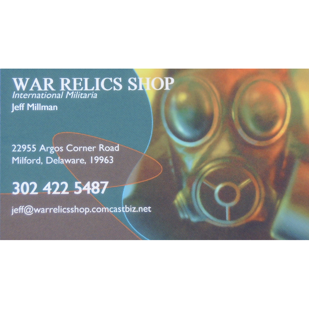 War Relics Shop | 22955 Argos Corner Rd, Milford, DE 19963 | Phone: (302) 422-5487